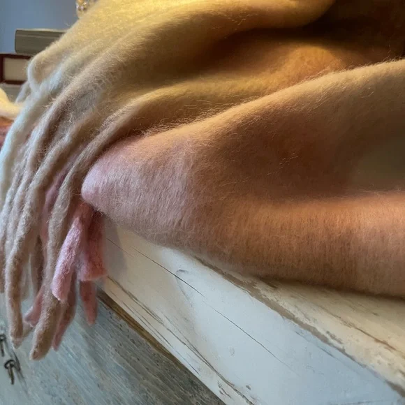 Pink and Cream Gingham Cozy Scarf - Picture 6 of 6